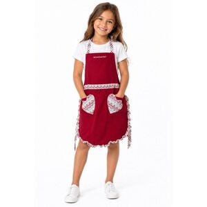 American Girl Red Heart Apron Kids Cooking Baking Play